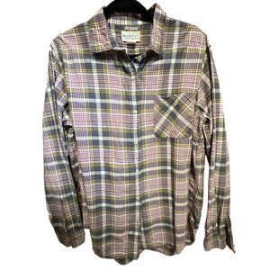 Denim & Supply Ralph Lauren size XL boyfriend tan plaid button front top